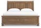 Vandenmore King Storage Sleigh Bed with Mirrored Dresser and Nightstand