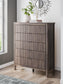 Cadmori Queen Upholstered Panel Platform Bed, Dresser, Mirror, Chest and Nightstand