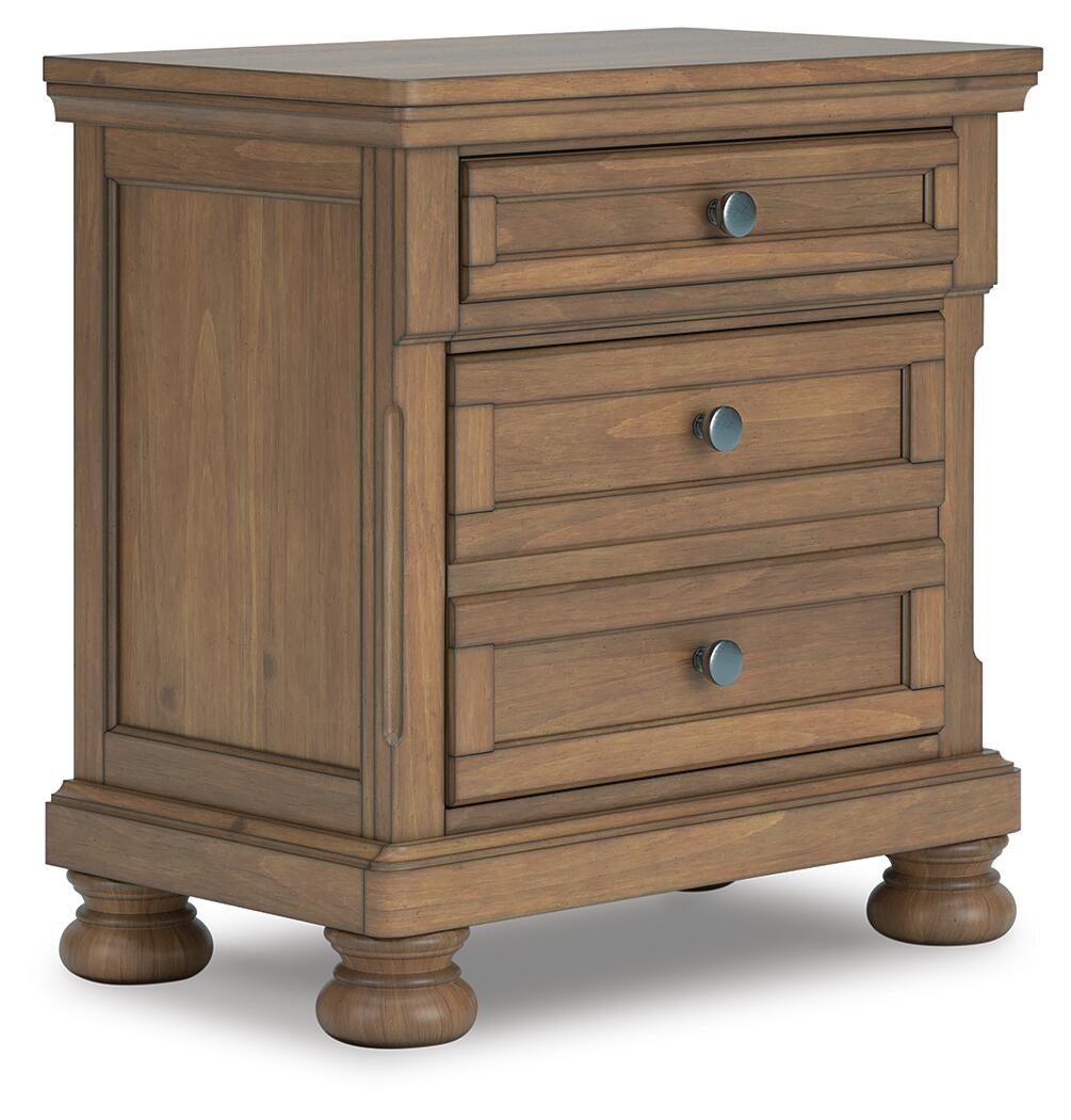 Vandenmore California King Panel Bed with Mirrored Dresser and Nightstand