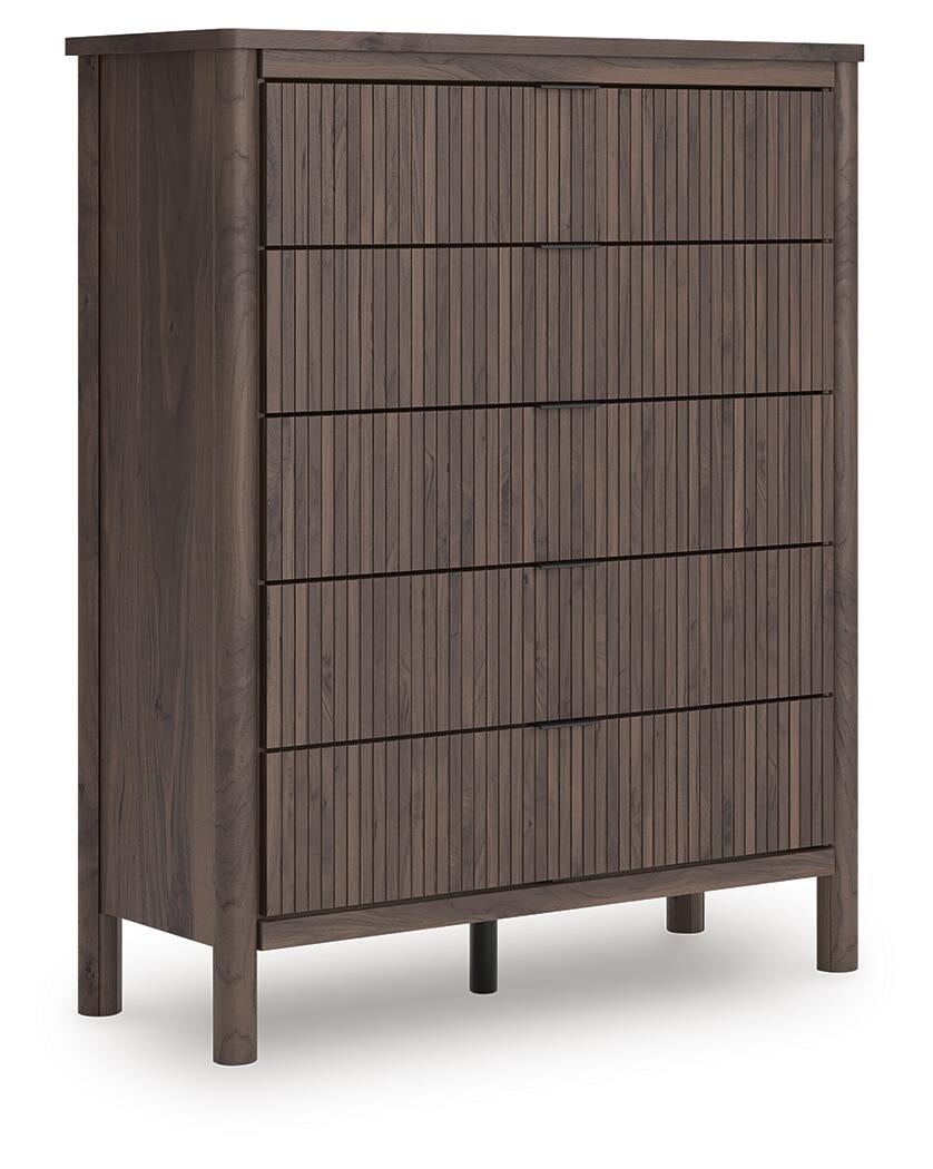 Cadmori King Panel Platform Bed, Dresser, Mirror, Chest and Nightstand