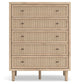 Cielden Queen Upholstered Bed with Roll Slats, Dresser, Mirror, Chest and Nightstand