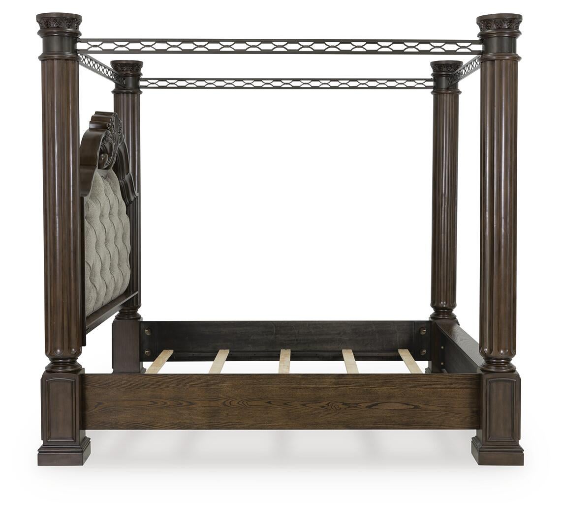 Maylee King Canopy Bed, Dresser and Mirror