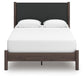 Cadmori Queen Upholstered Panel Platform Bed, Dresser and Mirror