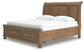 Vandenmore King Storage Sleigh Bed with Mirrored Dresser