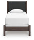 Cadmori Twin Upholstered Panel Bed, Dresser, Mirror and Nightstand