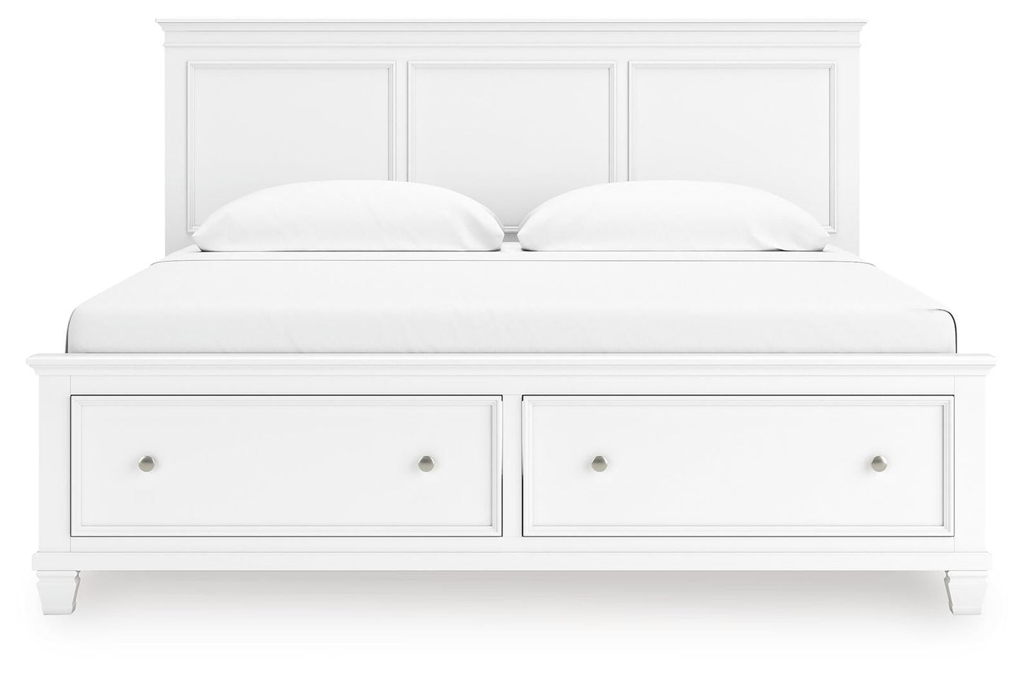 Fortman King Panel Storage Bed with Mirrored Dresser and Nightstand