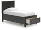 Lanolee Twin Panel Storage Bed, Dresser, Mirror and Nightstand