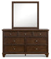 Danabrin Queen Panel Storage Bed, Dresser, Mirror and Nightstand
