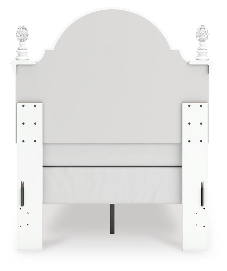 Maylilly Twin Upholstered Panel Bed, Dresser and Mirror