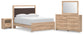 Hollymount Queen Upholstered Platform Bed, Dresser, Mirror and Nightstand