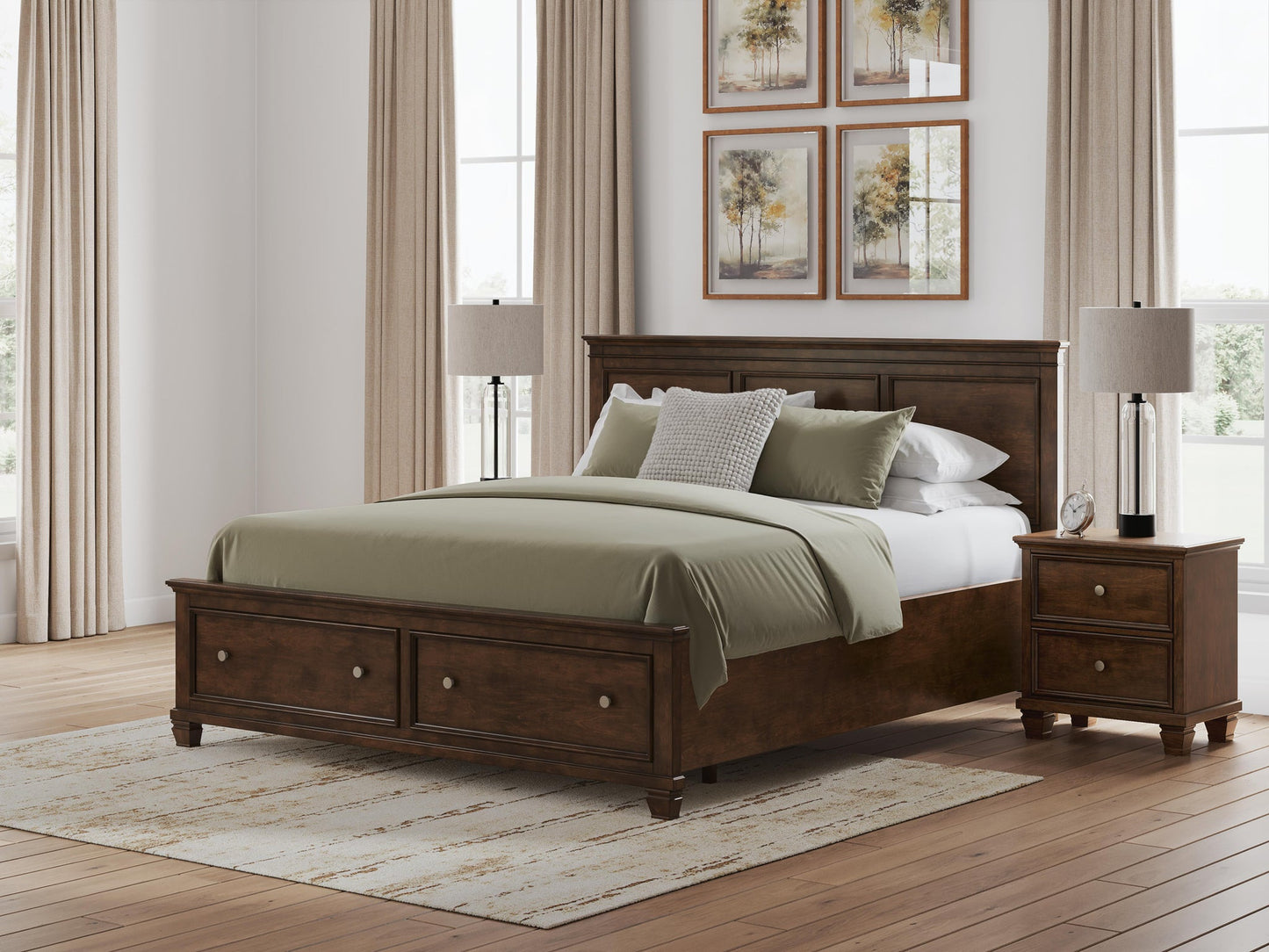 Danabrin California King Panel Storage Bed, Dresser and Mirror