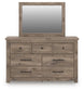 Keithland Queen Poster Bed with Mirrored Dresser and Nightstand