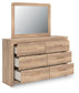 Hollymount Queen Upholstered Platform Bed, Dresser and Mirror