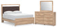 Hollymount Queen Upholstered Platform Bed, Dresser and Mirror