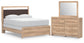 Hollymount Queen Upholstered Panel Bed, Dresser and Mirror