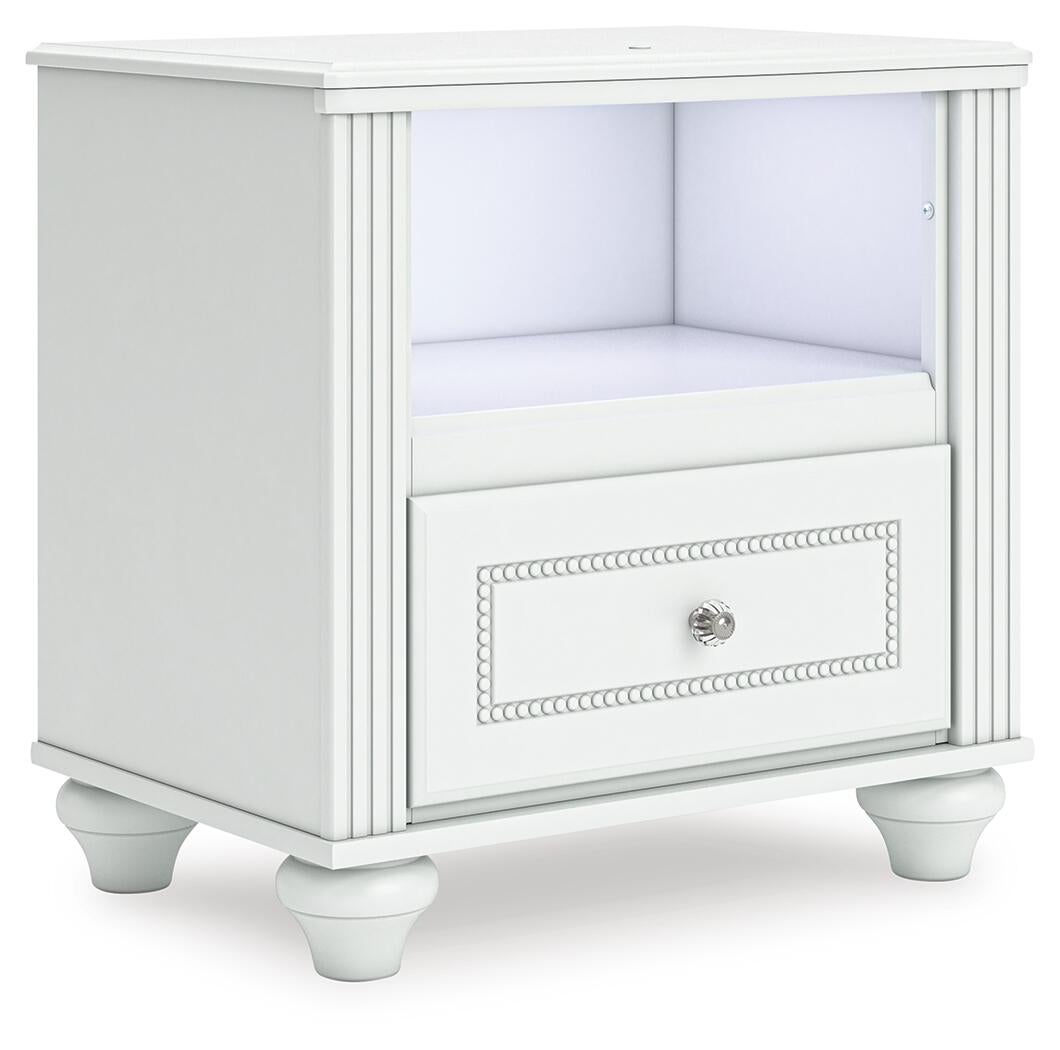 Maylilly Full Upholstered Panel Bed, Dresser, Mirror and Nightstand