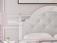 Maylilly Full Upholstered Panel Bed, Dresser, Mirror and Nightstand