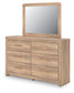 Hollymount King Upholstered Platform Bed, Dresser, Mirror and Nightstand