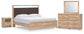 Hollymount King Upholstered Platform Bed, Dresser, Mirror and Nightstand