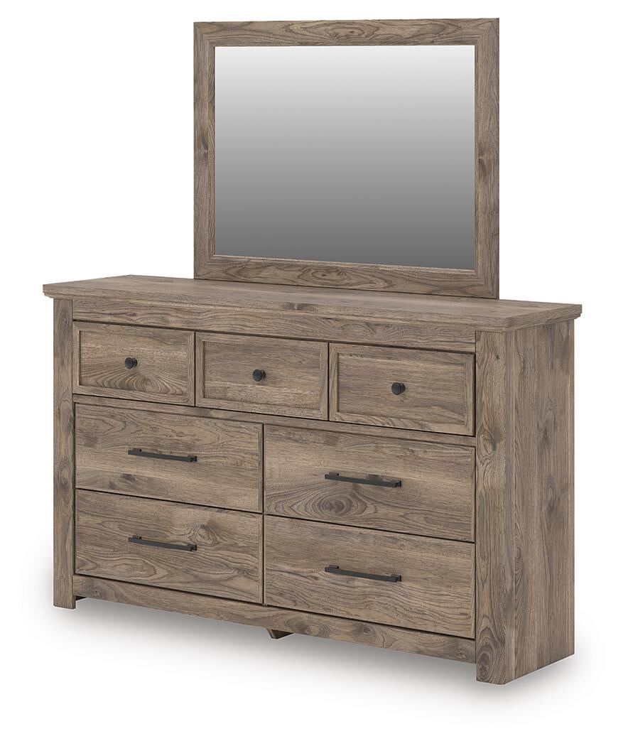 Keithland Queen Panel Bed with Mirrored Dresser and Nightstand