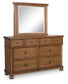Chadworth California King Poster Bed with Mirrored Dresser and Nightstand