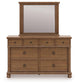 Chadworth Queen Poster Bed with Mirrored Dresser and Nightstand