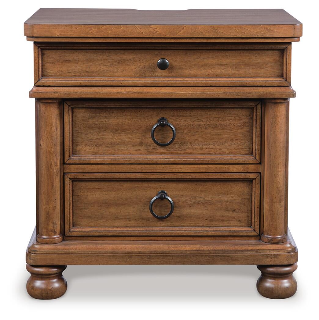 Chadworth Queen Poster Bed with Mirrored Dresser and Nightstand
