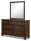 Danabrin California King Panel Storage Bed, Dresser, Mirror and Nightstand