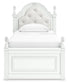 Maylilly Twin Upholstered Panel Storage Bed, Dresser and Mirror