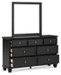 Lanolee King Panel Storage Bed, Dresser and Mirror