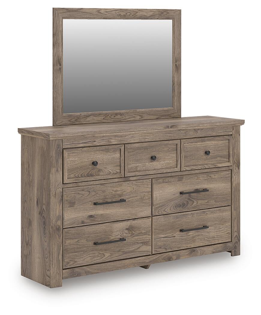Keithland Queen Panel Bed with Mirrored Dresser
