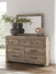 Keithland King Panel Bed with Mirrored Dresser