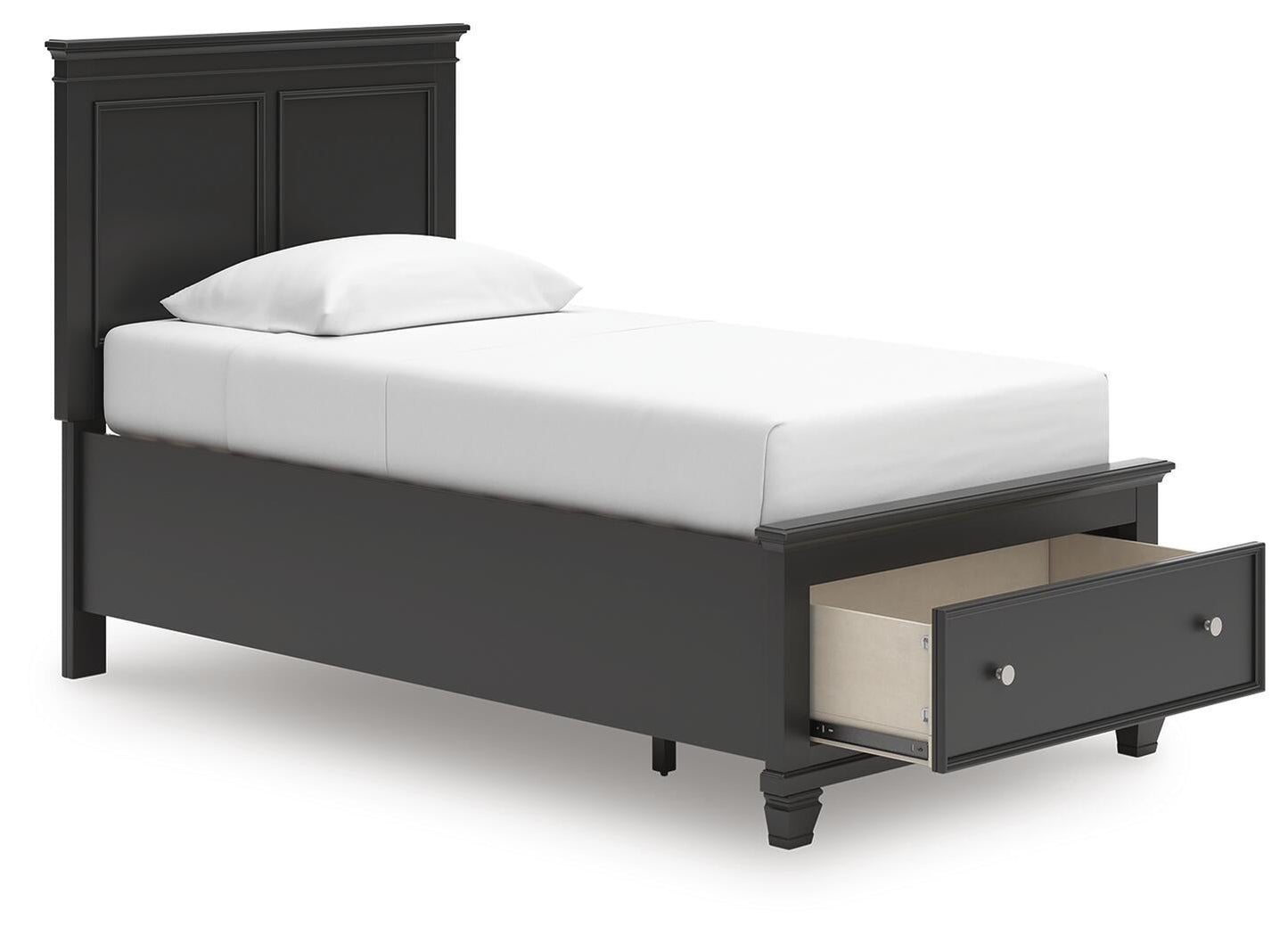 Lanolee Twin Panel Storage Bed, Dresser and Mirror