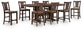 Anixburg Counter Height Dining Table and 8 Barstools