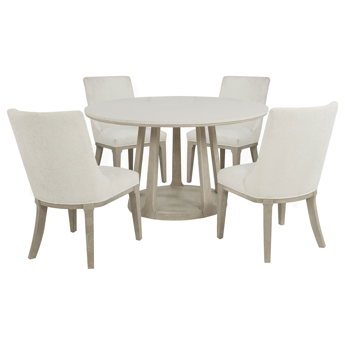 Lucaire 5-piece 54-inch Round Cultured Marble Dining Set Sandstone