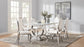 Antoine 7-piece White Tempered Glass Dining Set Cream White Chairs