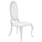 Antoine 7-piece White Tempered Glass Dining Set Cream White Chairs