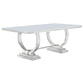 Antoine 7-piece White Tempered Glass Dining Set Cream White Chairs