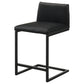 Vardon Genuine Leather Counter Height Chair Black (Set of 2)
