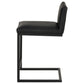 Vardon Genuine Leather Counter Height Chair Black (Set of 2)