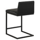 Vardon Genuine Leather Counter Height Chair Black (Set of 2)