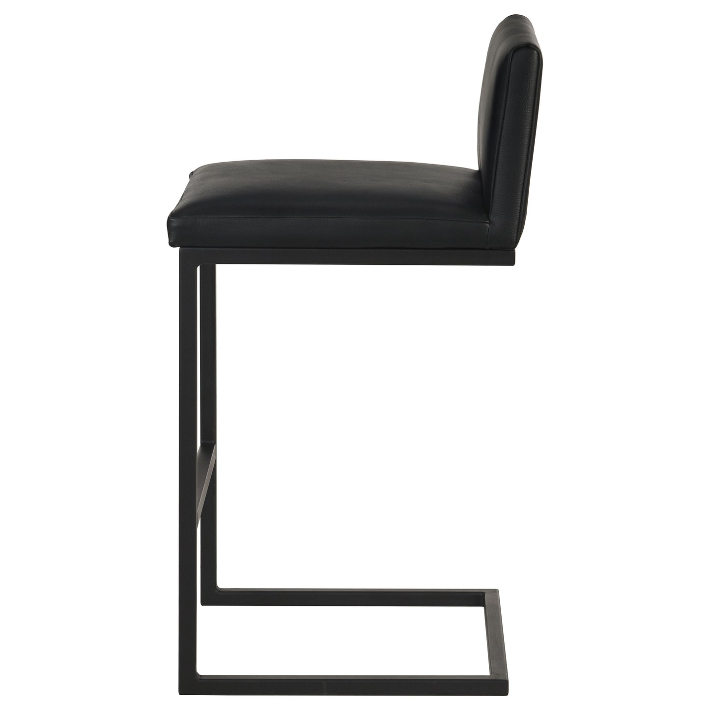 Vardon Genuine Leather Bar Stool Black (Set of 2)