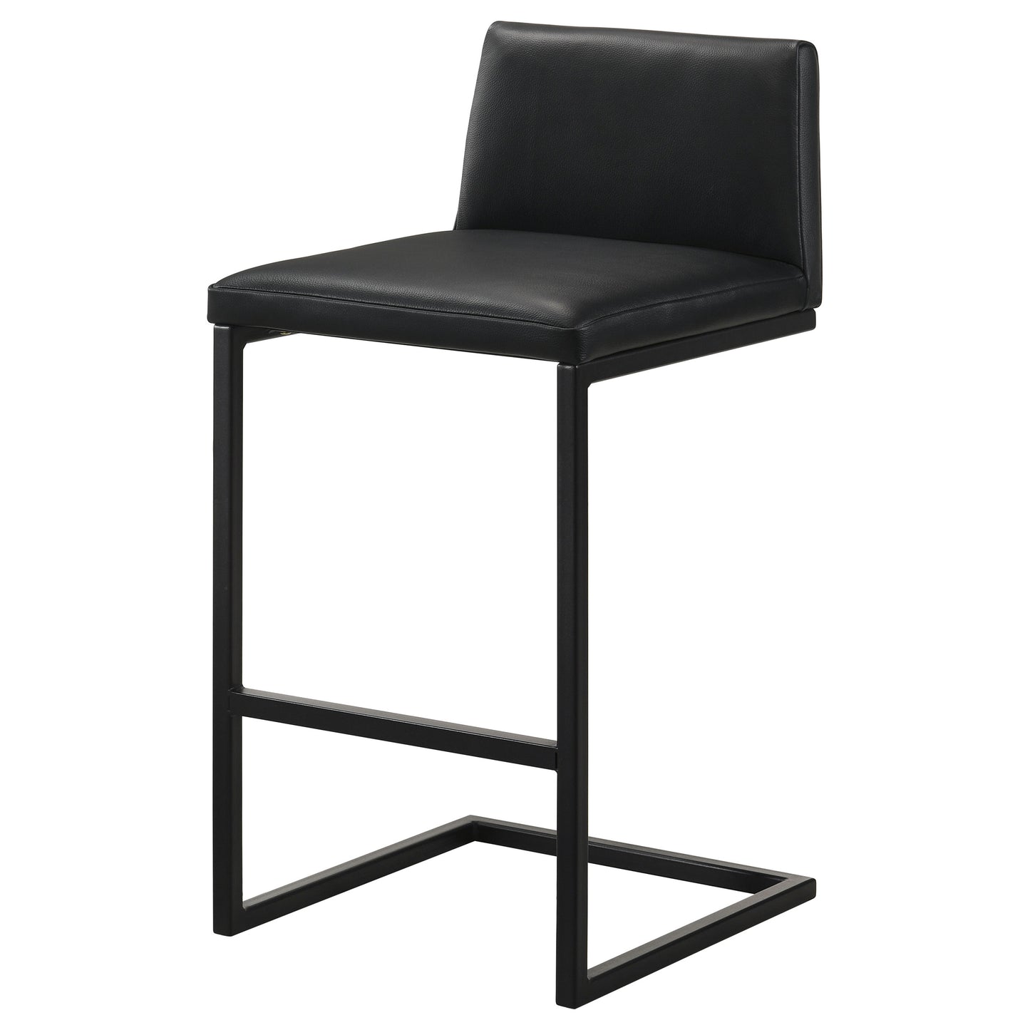 Vardon Genuine Leather Bar Stool Black (Set of 2)