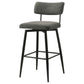 Levine Fabric Upholstered Swivel Bar Chair Grey (Set of 2)
