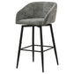 Rainer Fabric Upholstered Swivel Bar Chair Charcoal (Set of 2)