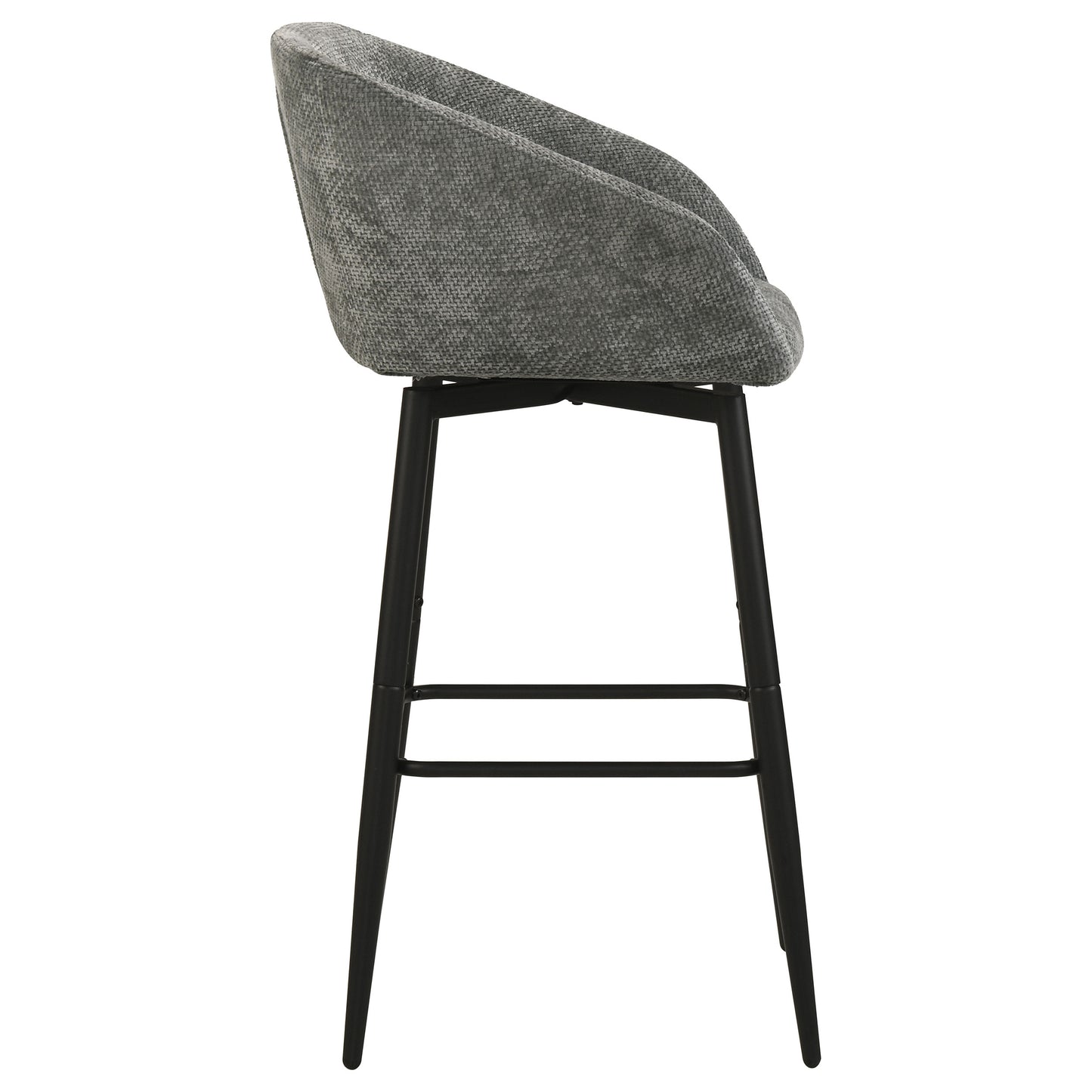 Rainer Fabric Upholstered Swivel Bar Chair Charcoal (Set of 2)