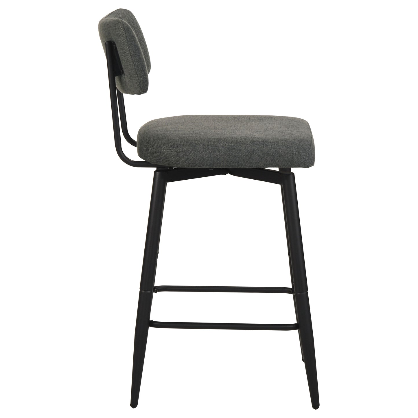 Levine Fabric Upholstered Swivel Counter Chair Grey (Set of 2)