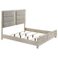 Farre Eastern King Upholstered Platform Panel Bed Washed Grey