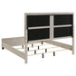 Farre Eastern King Upholstered Platform Panel Bed Washed Grey