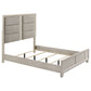 Farre Queen Upholstered Platform Panel Bed Washed Grey